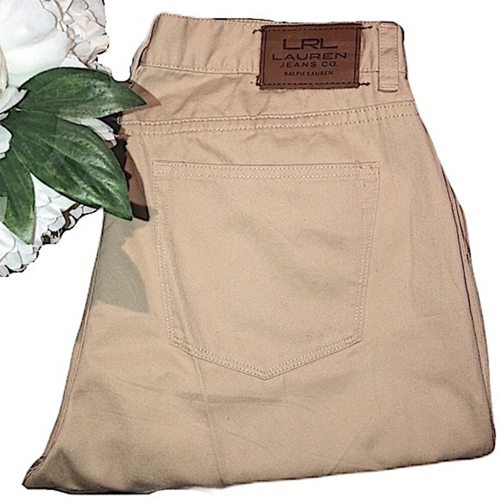 Ralph Lauren Classic Midcalf Khaki Crop Pants